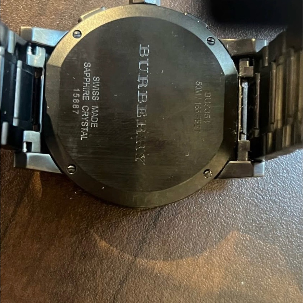 Burberry BU9354 Chronograph Dark Grey Dark Gray Men's Watch Timepiece - Picture 5 of 6